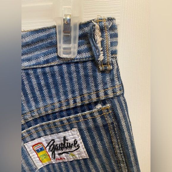 RARE 1980’s Gasoline Jeans | Paris, France Striped Denim | High Waist Sz. 11 Jrs - Picture 7 of 12